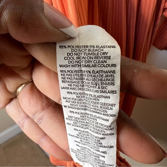 BOOHOO Rust Wrap Front Fall Dress - Picture 6 of 6